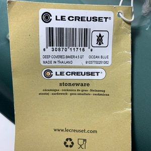 Le Creuset Kitchen - Le Creuset 4.5qt Blue Rectangle Replacement Lid Le Creuset Kitchen - Le Creuset 4.5qt Blue Rectangle Replacement Lid
